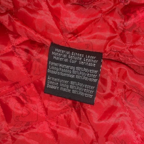 Ed Hardy Leather Jacket Women’s Size Medium Red ‎ Y2K Vintage Hooded Authentic - Picture 11 of 12